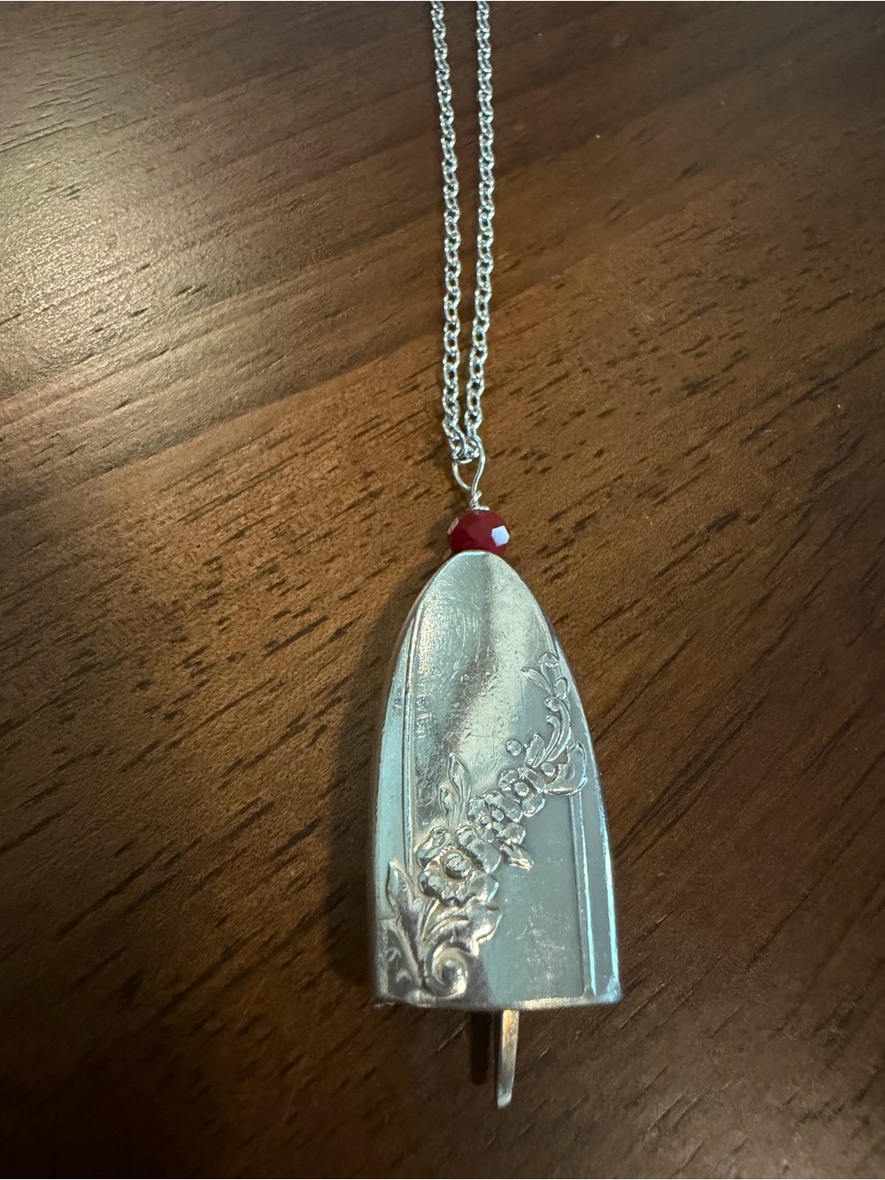 Fairy Bell Necklace with Red Bead